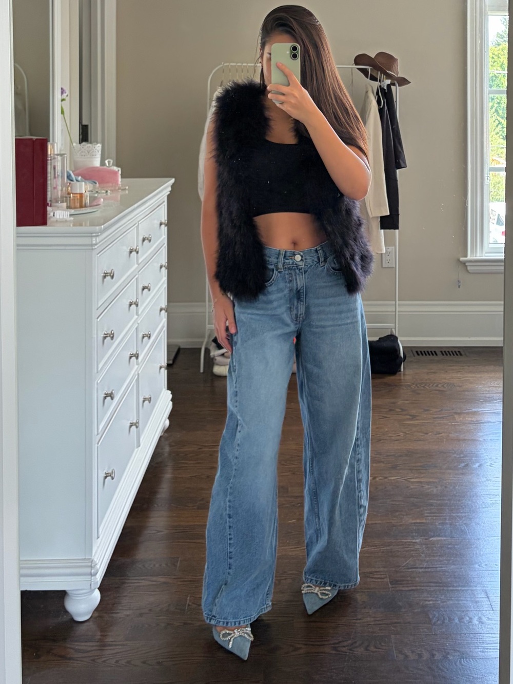 Club Monaco Black Faux Fur Vest